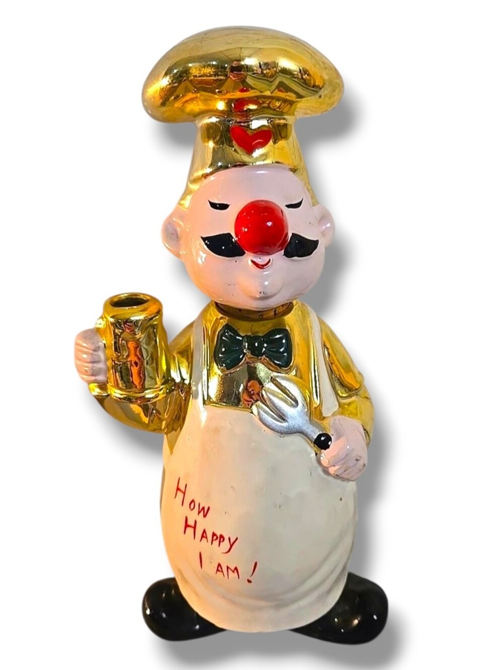 Vintage Chef Whiskey Decanter With Mug Spout 🍺 (Back Of Hat Broken)